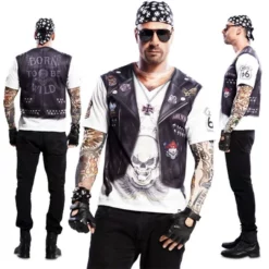 Disfracesjarana Disfraz Camiseta Motero Adulto