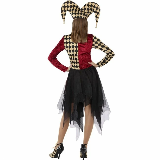 Disfracesjarana Disfraz De Arlequín Rojo Para Mujer 2 Disfracesjarana Disfraz De Arlequín Rojo Para Mujer - Imagen 2