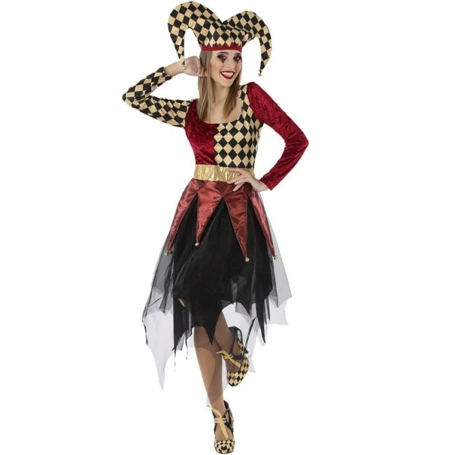 Disfracesjarana Disfraz De Arlequín Rojo Para Mujer 1 Disfracesjarana Disfraz De Arlequín Rojo Para Mujer