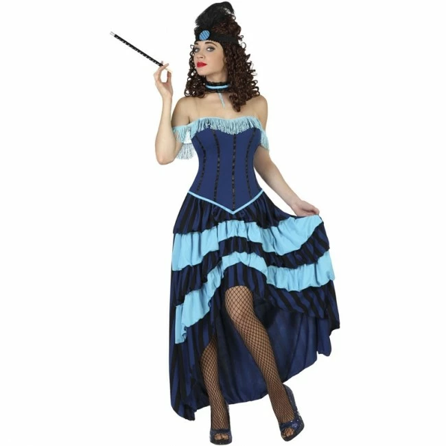 Disfracesjarana Disfraz De Cabaret Azul Para Mujer 1 Disfracesjarana Disfraz De Cabaret Azul Para Mujer