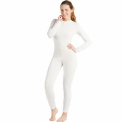 Disfracesjarana Disfraz De Maillot Blanco Spandex Para Mujer