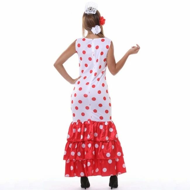 Disfracesjarana Disfraz De Flamenca Blanca Y Roja 2 Disfracesjarana Disfraz De Flamenca Blanca Y Roja - Imagen 2