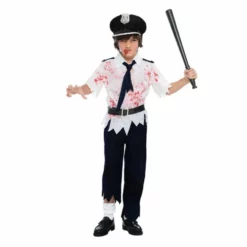 Disfracesjarana Disfraz De Policía Niño Zombie