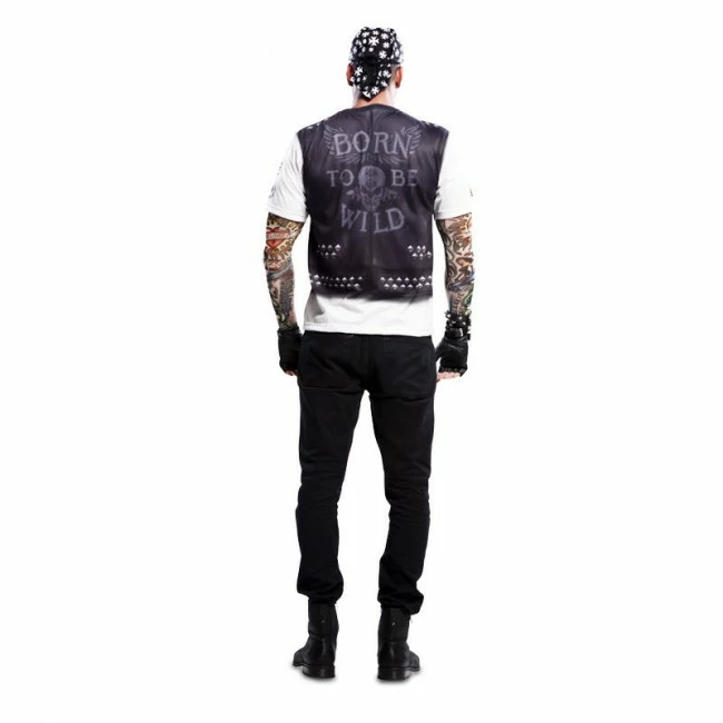 Disfracesjarana Disfraz Camiseta Motero Adulto 3 Disfracesjarana Disfraz Camiseta Motero Adulto - Imagen 3